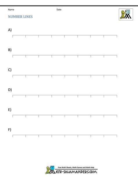 Blank Number Lines