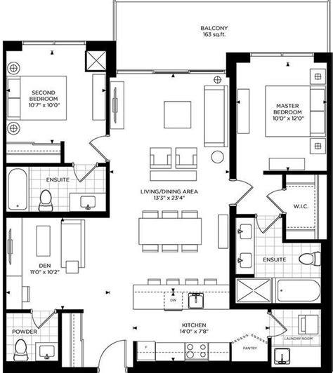 The Warren Condo Floor Plan - floorplans.click