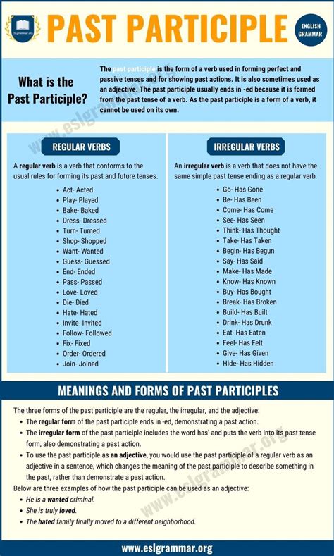 Past Participle | Meanings and Different Forms of Past Participles ...