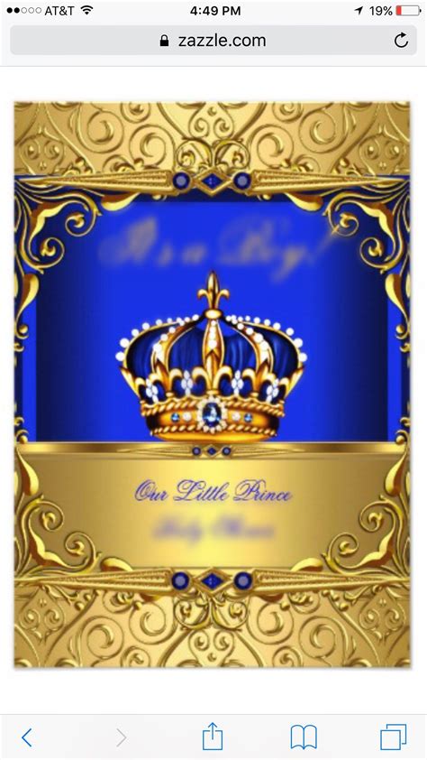 Royal Prince Theme Birthday Invitation