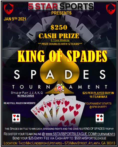 KING OF SPADES - SPADE TOURNAMENT : 5 Star Sports