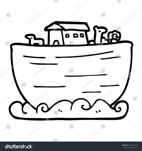 Line Drawing Cartoon Noahs Ark Stock Illustration 1180591387 | Shutterstock