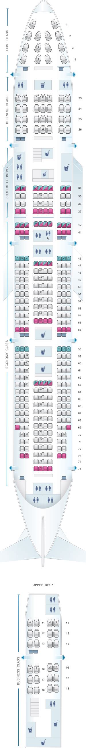 Seat Map Qantas Airways Boeing B747 400 353PAX | SeatMaestro