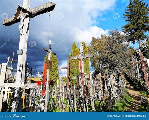 Hill of crosses stock image. Image of hill, green, growing - 257975951