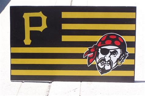 Items similar to Pittsburgh Pirates Flag Huge Wood Decor NATION Flag on ...