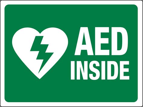 AED Inside Green and White Large - PHS Safety