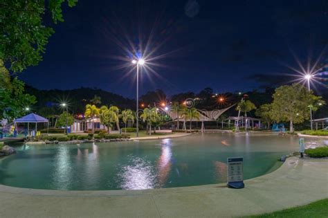 Airlie Beach Lagoon at Night Editorial Stock Photo - Image of pool ...