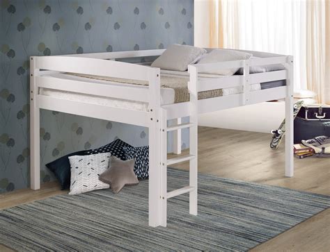 Concord Full Size Junior Loft Bed - White Finish - Walmart.com ...