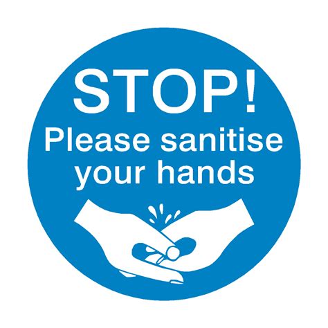 STOP! Please Sanitise Your Hands Sticker | Safety-Label.co.uk