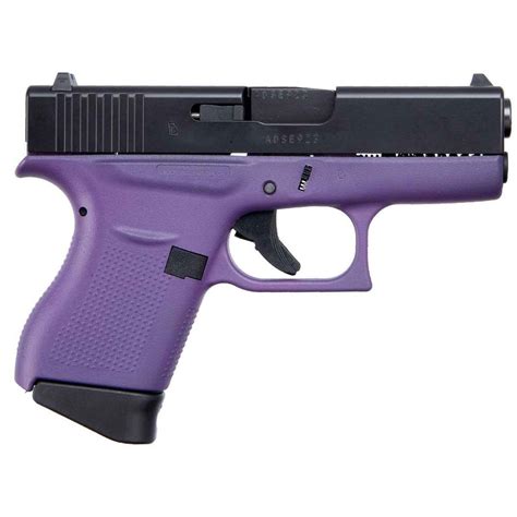 Glock G43 Purple 9mm Luger 3.39in Elite Black Pistol - 6+1 Rounds - Purple | Sportsman's Warehouse