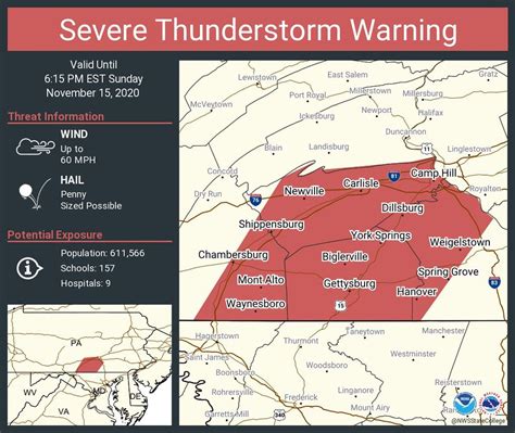 Severe thunderstorm warning issued throughout south-central Pa., NWS ...