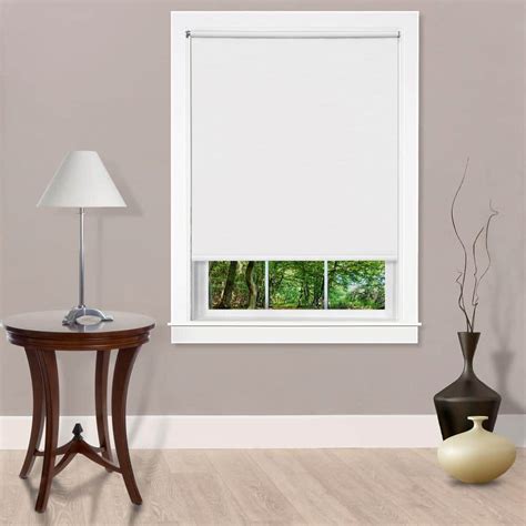 ACHIM Tear Down Cut-to-Size White Cordless Room Darkening Telescopic Width Vinyl Window Shade 37 ...