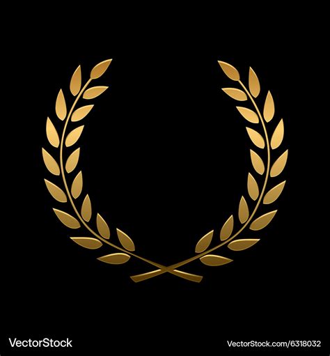 Gold award laurel wreath Royalty Free Vector Image