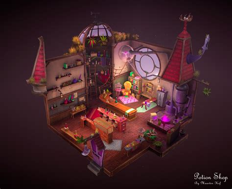 ArtStation - Potion Shop, Maarten Hof Fantasy Rooms, Fantasy Art, Art ...