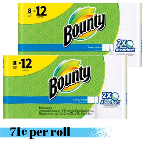 Bounty Paper Towels, 71¢ Per Roll :: Southern Savers