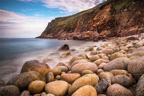 Porth Nanven, a rocky cove near Land's End, Cornwall, England, United Kingdom, Europe - Stock ...