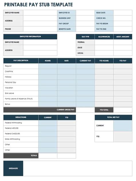 Free Pay Stub Templates | | Smartsheet