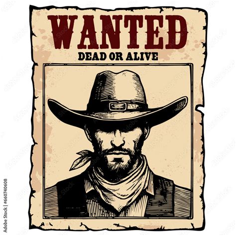 Vintage design of a wild west outlaw wanted poster. Western wanted ...