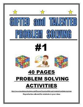 GIFTED AND TALENTED PROBLEM SOLVING #1 Student Teaching Gifts, Gifted Teaching, Gifted Kids ...