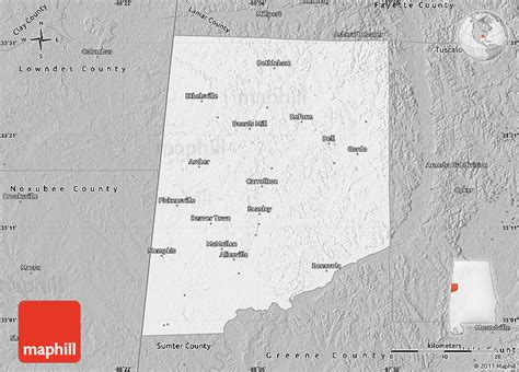 Gray Map of Pickens County