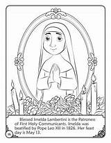 Free Blessed Imelda Lambertini Coloring Page  Pages Catholic sketch template