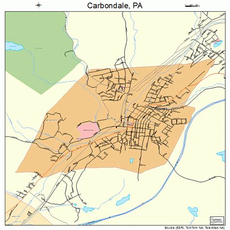 Carbondale Pennsylvania Street Map 4211232