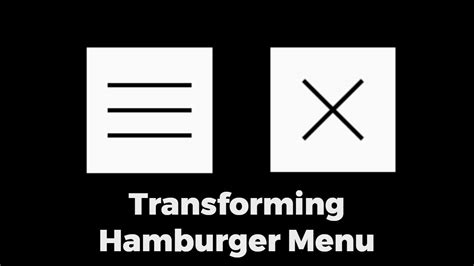 Transforming Hamburger Menu Icon / Animated Hamburger Button | 3 - YouTube