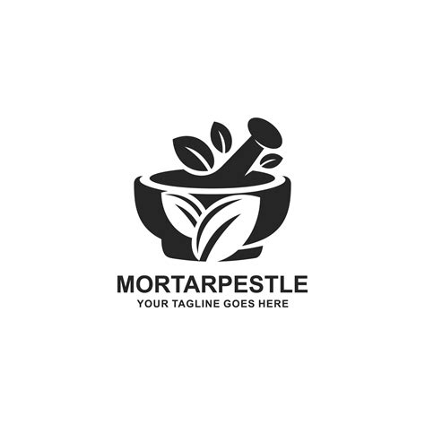 Mortar and pestle pharmacy logo vector 12111850 Vector Art at Vecteezy