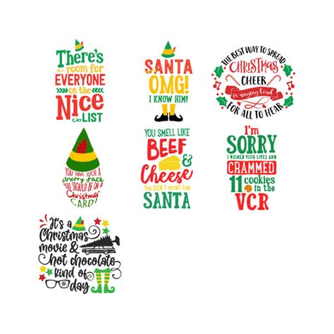 Buddy The Elf Movie Quotes 7 Premium Svg, Christmas Holidays - Inspire ...