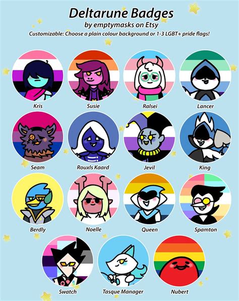 Deltarune LGBT Badges Kris Susie Ralsei Lancer Noelle - Etsy UK