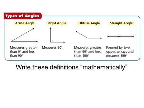 PPT - angle right angle vertex obtuse angle interior of an angle straight angle PowerPoint ...