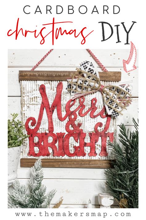 How to DIY a Christmas Merry and Bright sign with Cardboard