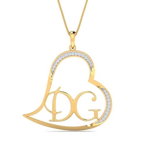 DG Initials Heart Pendant-31 | Heart shaped jewelry, Heart pendant, Heart shape pendant