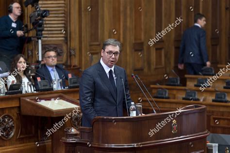 Aleksandar Vucic President Serbia Center Spaks Editorial Stock Photo ...