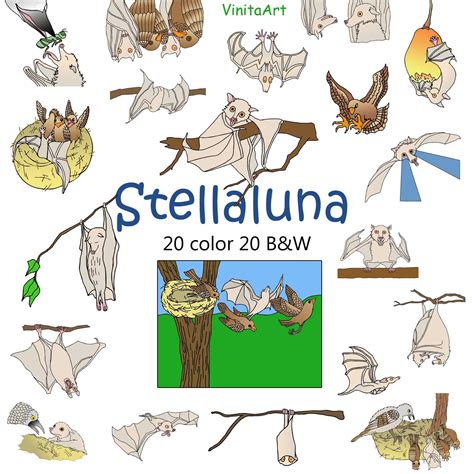 Stellaluna story book clip art Stella Luna digital printables | Book clip art, Stellaluna ...