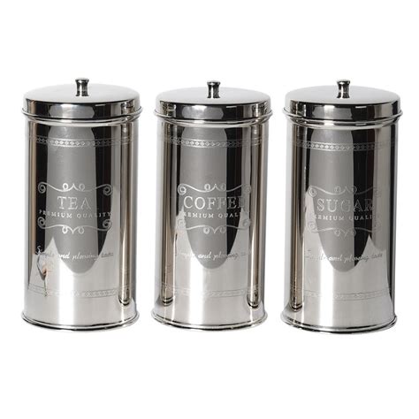 Set of 3 Tea,Coffee & Sugar Set Stainless Steel - Freitaslaf Net LTD