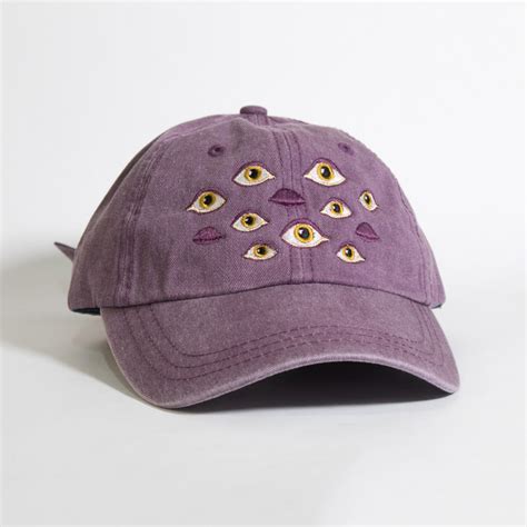 A Hat With Many Eyes: Sophisticated Wine Colored Dad Hat - Crewel and Unusual