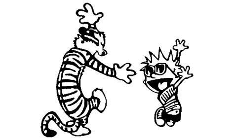 Calvin and Hobbes Dancing - STICKERSHOCK23.COM