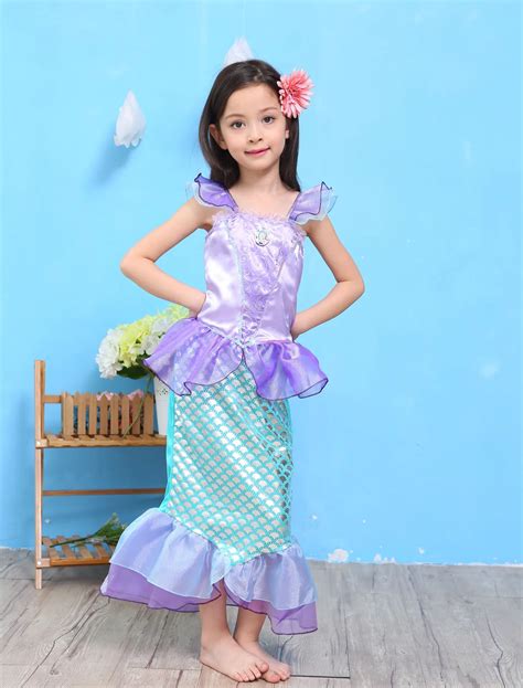 Mermaid Cute Dress Kids Dress 2017 Kids Girl Princess Dress Kids Halloween Skirt Dresses Stage ...