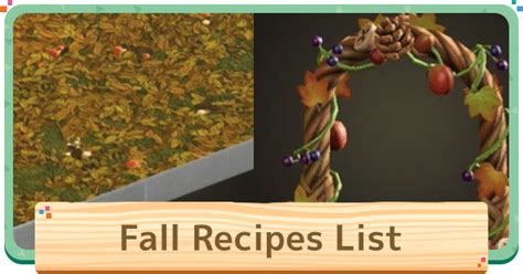 ACNH | Fall (Autumn) Seasonal DIY Recipes - Limited Time Furniture List ...