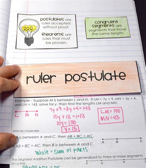 Ruler and Segment Addition Postulate Foldable | Geometry, Math and ...