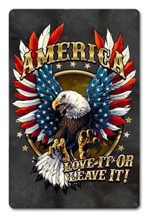 United States Bald Eagle With Flag, America Love It or Leave It ...