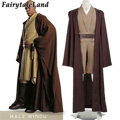 2017 star wars Jedi Knight Mace Windu cosplay costume Halloween Carnival party Star wars costume ...