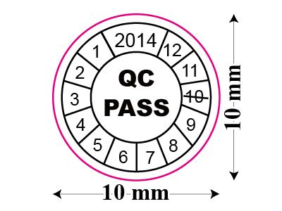 10mm QC PASS Quality Control label sticker memorypack