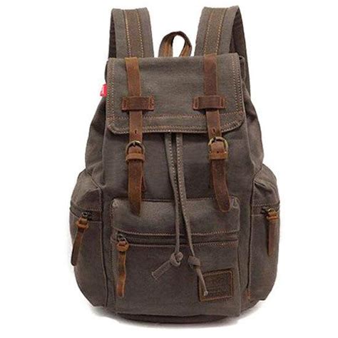 Classic Vintage Canvas Leather Backpack | Pampas Fox Fitness