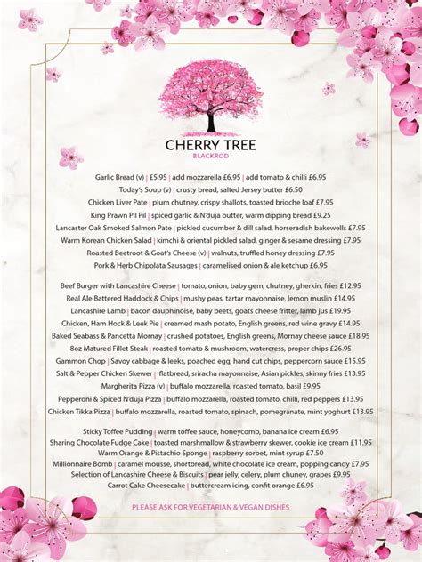 Cherry Tree Main Menu 27th Oct 20 | Pickled Cucumber | French Fries