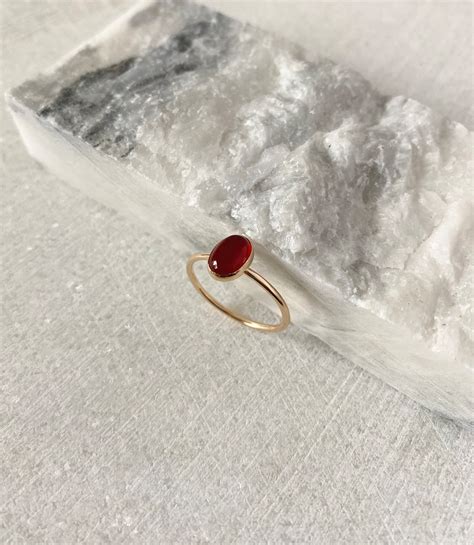 Carnelian Ring Gold Filled Gemstone Ring or Sterling Silver - Etsy