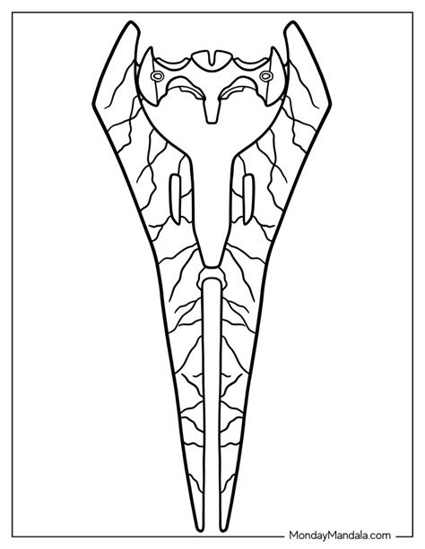 Halo Energy Sword Blueprints Sketch Coloring Page