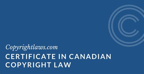 Canadian Copyright Law Online Certificate from Copyrightlaws.com