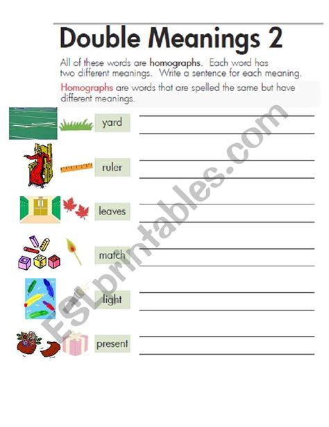 Second Grade Homographs Worksheets For Grade 2 - jhayrshow